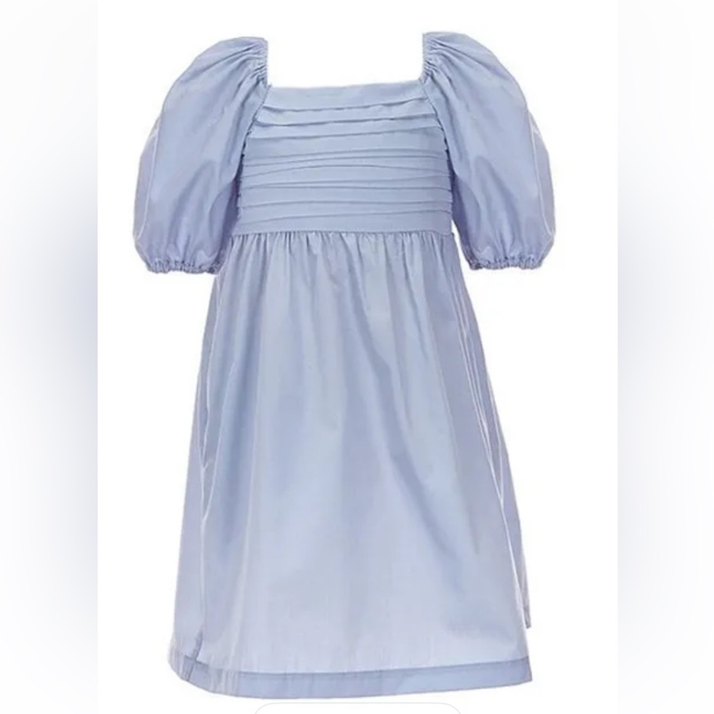 Copper Key Sz S Blue Girl’s Margo Dress Square neck Puff short sleeves Sz S